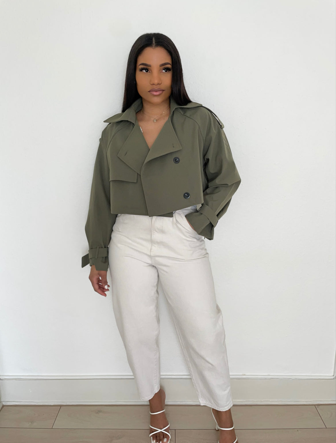 Crop Trench Oli Khaki