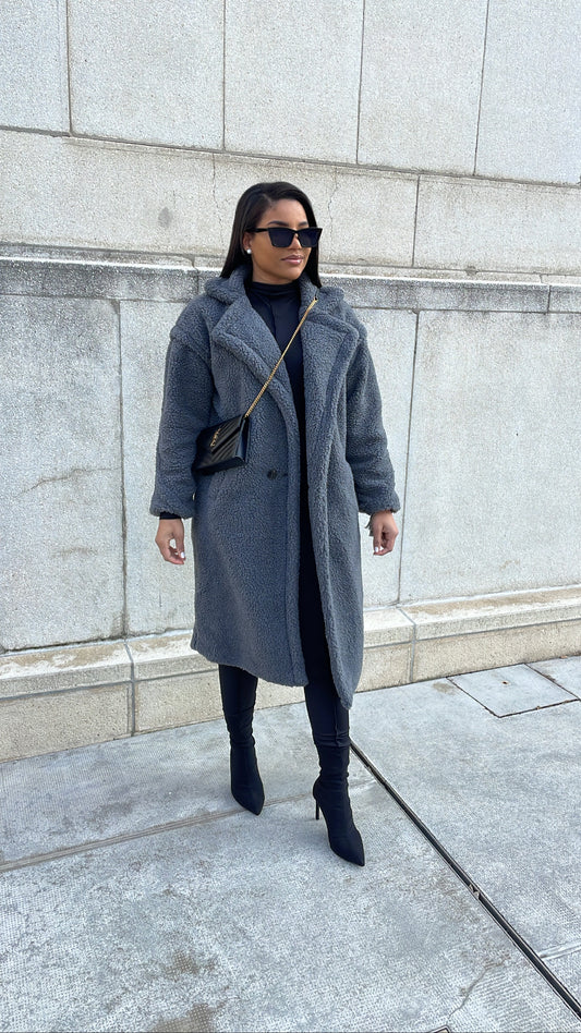 Imperial Grey Teddy Coat