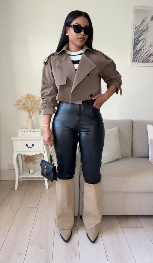 Crop Trench Choco Brown